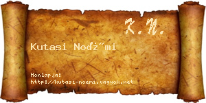 Kutasi Noémi névjegykártya